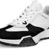 ECCO Men's Retro Sneaker, Black/White/White, 7-7.5 M US-0