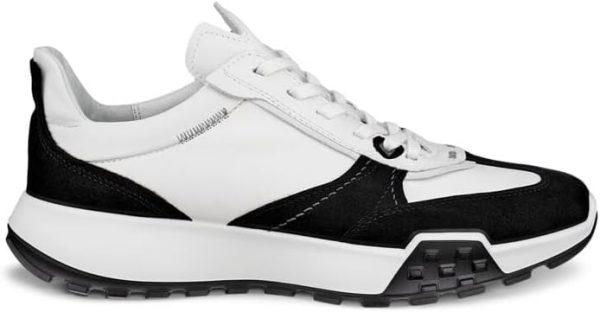 ECCO Men's Retro Sneaker, Black/White/White, 7-7.5 M US-4