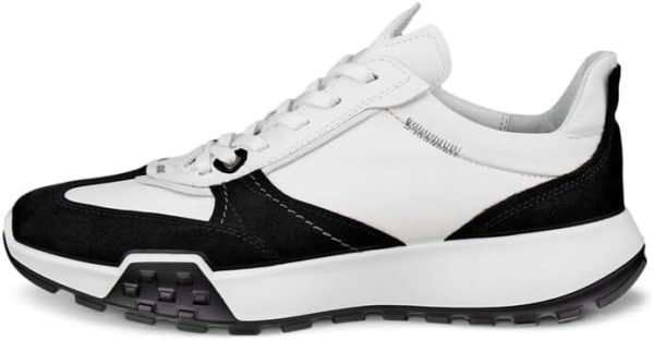 ECCO Men's Retro Sneaker, Black/White/White, 7-7.5 M US-1