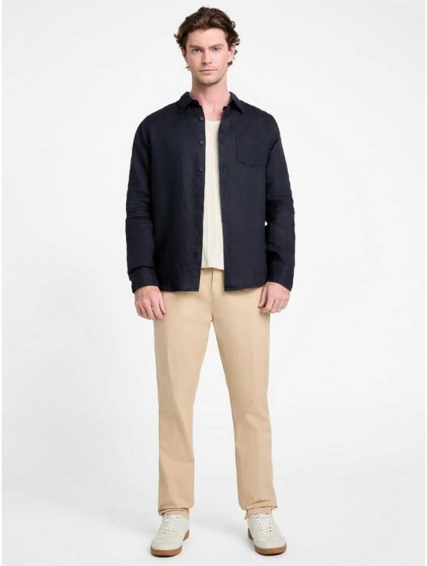 GUESS Men's Eco Long Sleeve Napa Linen Shirt-3