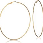 GUESS Extra Large Goldtone Clutchless Hoop Earrings guess extra large