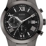 GUESS Men Quartz Watch with Stainless Steel Strap, Gunmetal, 21.5 (Model: U0668G9) watch with stainless