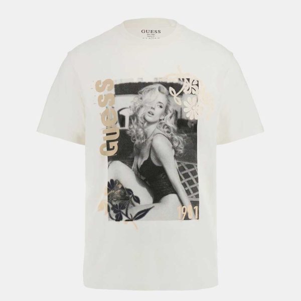 GUESS Mens Short Sleeve Movie Girl Tee guess mens short sleeve movie girl tee white