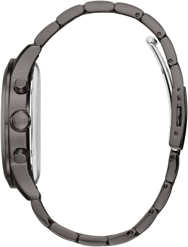 GUESS Men Quartz Watch with Stainless Steel Strap, Gunmetal, 21.5 (Model: U0668G9) with stainless steel