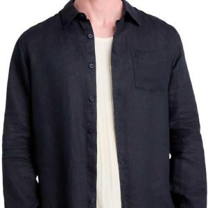 GUESS Men's Eco Long Sleeve Napa Linen Shirt guess mens eco long sleeve napa linen shirts