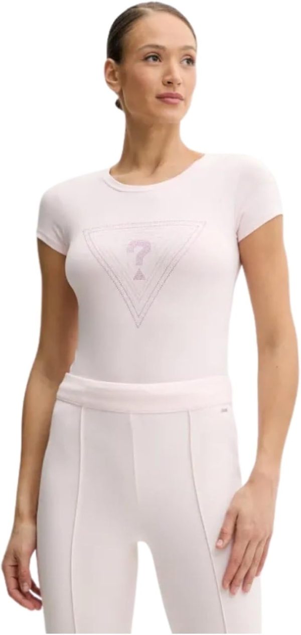 GUESS Women's Eco Short Sleeve Triangle Ombre R3 Tee guess womens eco short sleeve triangle ombre r3 teeth