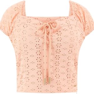 GUESS Womens Eco Short Sleeve Eliane Puffed Top sleeve eliane puffed