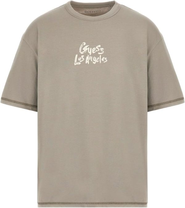 GUESS Mens Eco Shore Sleeve Patch at Back Tee-2