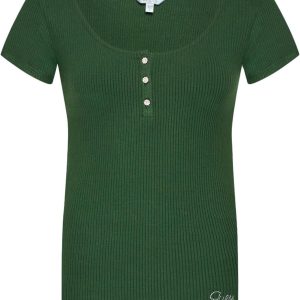 GUESS Womens Short Sleeve Karlee Jewel Button Henley guess womens short sleeve karlee jewel button henley top
