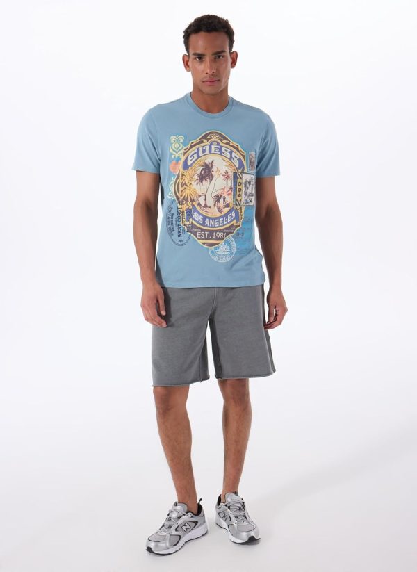 GUESS Mens Short Sleeve World Stamp Tee-1