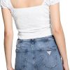 GUESS Womens Eco Short Sleeve Eliane Puffed Top guess womens eco