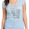 GUESS Women's Short Sleeve Bling Boots Burnout Tee s short sleeve