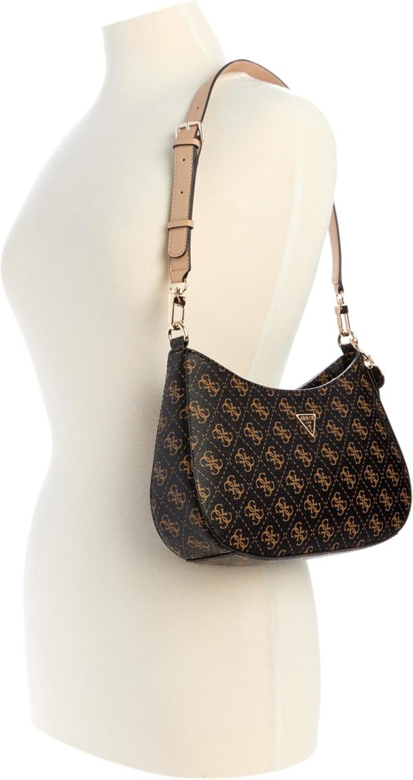 GUESS Noelle II Top Zip Shoulder Bag, Brown Logo-4