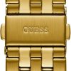 GUESS Women's Gold-Tone + Black Multifunction Steel Bracelet Watch women s gold-tone