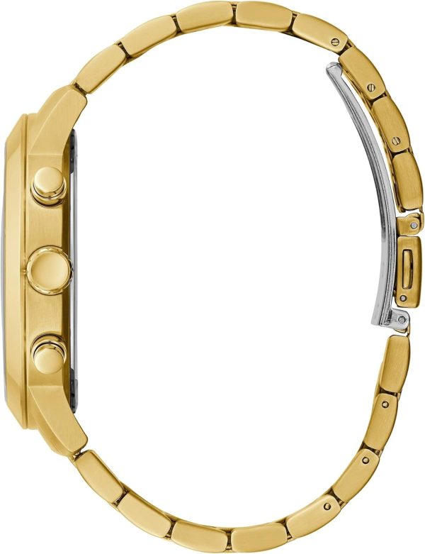 GUESS Women's Gold-Tone + Black Multifunction Steel Bracelet Watch guess women s