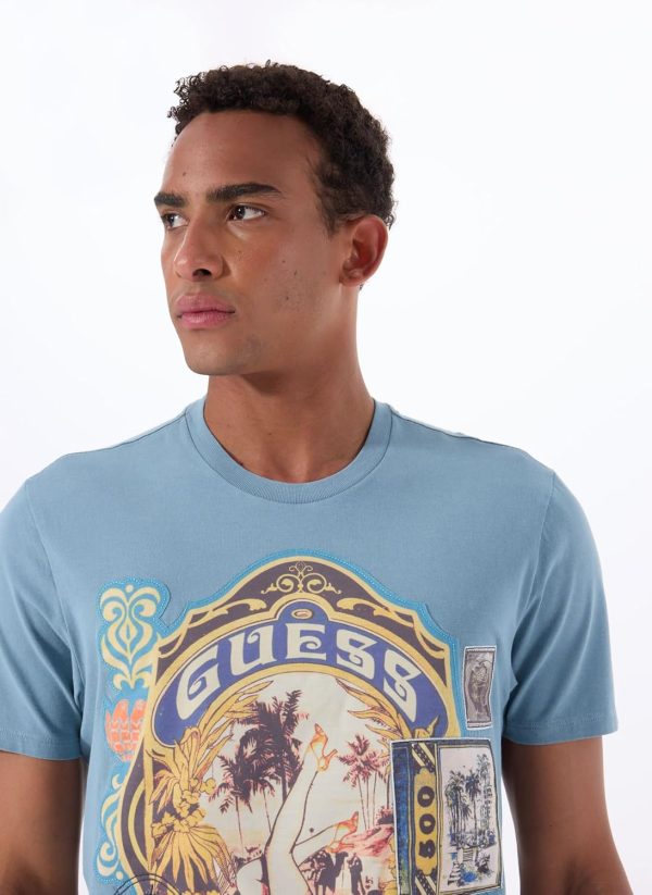 GUESS Mens Short Sleeve World Stamp Tee-2
