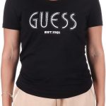 GUESS womens Eco Short Sleeve Logo Tee guess womens eco short sleeve logo tee black