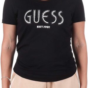 GUESS womens Eco Short Sleeve Logo Tee guess womens eco short sleeve logo tee black