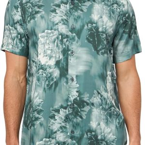 GUESS Men's Short Sleeve Wayco Sateen Floral Shirt guess mens short sleeve wayco sateen floral shirts