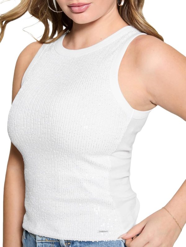 GUESS Women's Alexia Sequins Tank Top guess womens alexia sequins tank tops