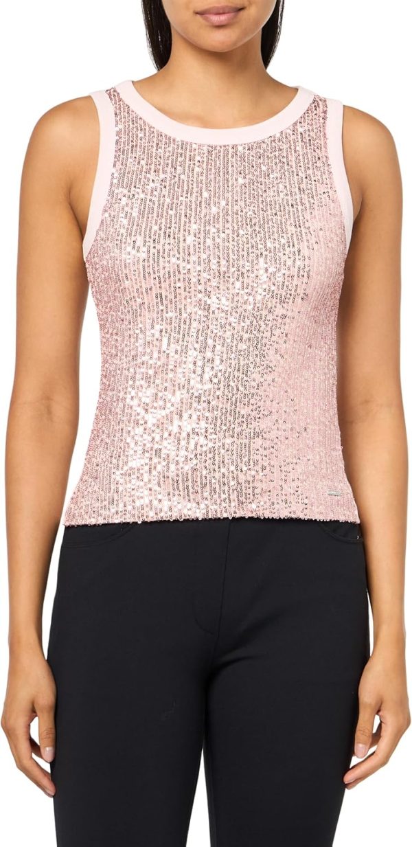 GUESS Women's Alexia Sequins Tank Top guess womens alexia sequins tank top black