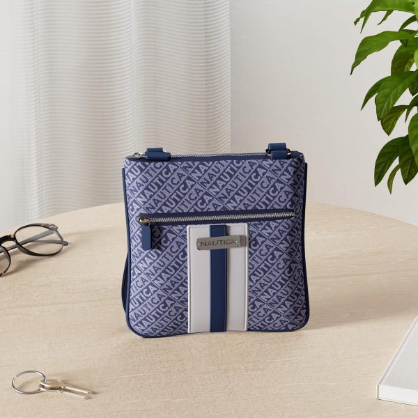 Nautica Lakeside Signature Jaquard North South Crossbody Bag nautica lakeside signature jaquard north south crossbody bag