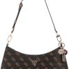 GUESS Noelle II Top Zip Shoulder Bag, Brown Logo guess noelle ii top zip shoulder bag brown logo black