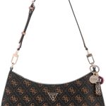 GUESS Noelle II Top Zip Shoulder Bag, Brown Logo guess noelle ii top zip shoulder bag brown logo black