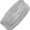 GUESS Silver-Tone 10 piece Rhinestone Stretch Stack Bracelet-1