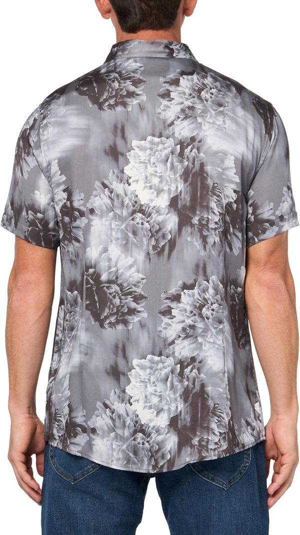GUESS Men's Short Sleeve Wayco Sateen Floral Shirt guess mens short sleeve wayco sateen floral shirt dress