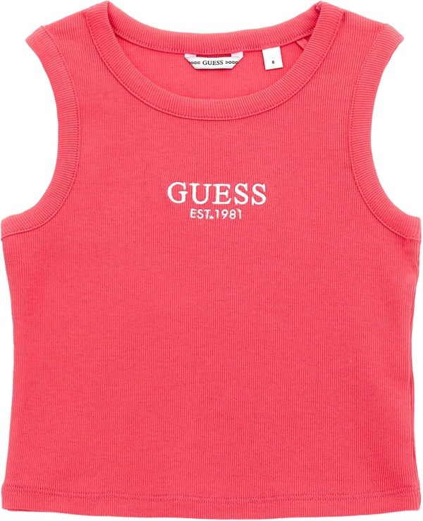 GUESS Girls' Eco Sleeveless Rib Midi T-Shirt rib midi t-shirt