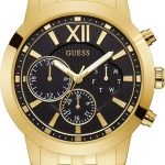GUESS Women's Gold-Tone + Black Multifunction Steel Bracelet Watch black multifunction steel