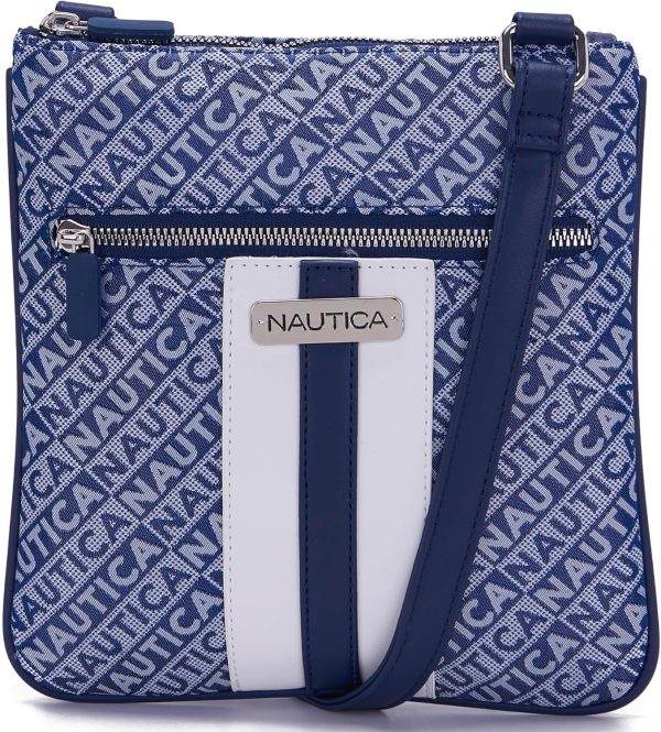 Nautica Lakeside Signature Jaquard North South Crossbody Bag nautica lakeside signature jaquard north south crossbody bags